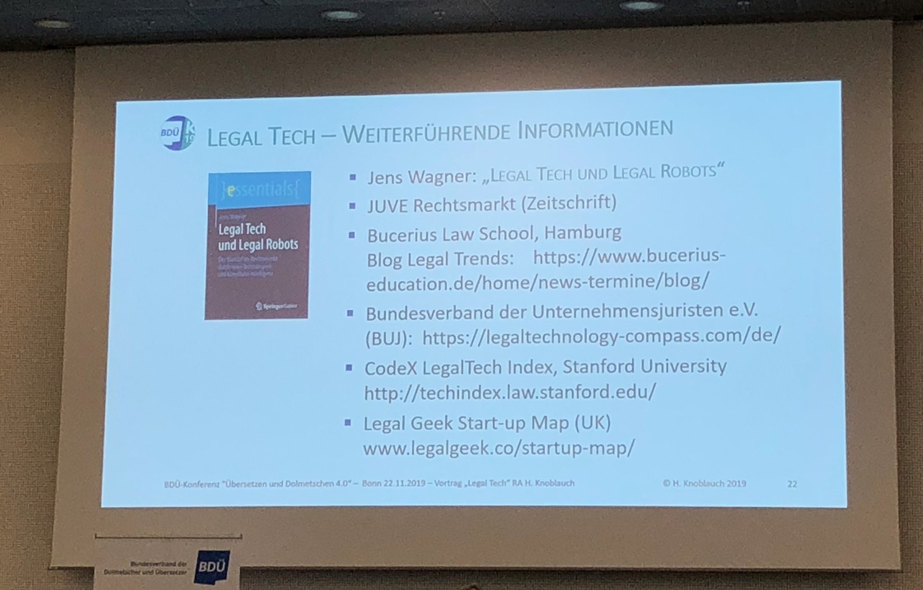 Legal Tech Vortrag
